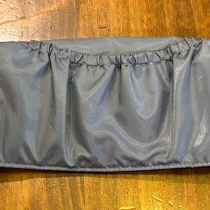 lug Light Blue Quilted Zip Pouch with Gold Logo